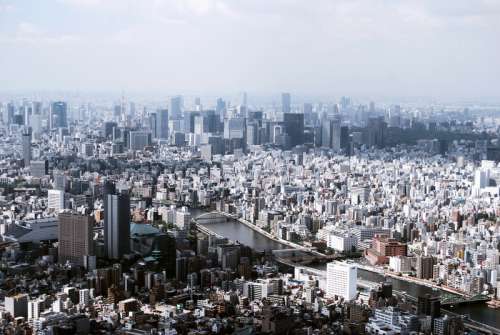 Expansive Tokyo metropolis with buildings, towers, and cityscape, in Japan free photo