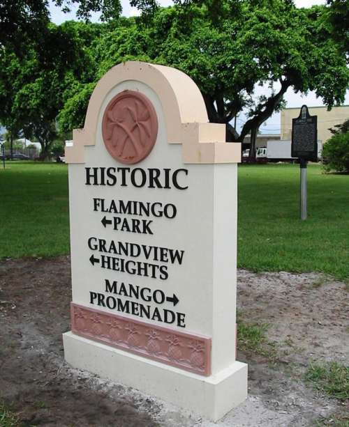 Flamingo Park Historic Marker in West Palm Beach, Florida free photo