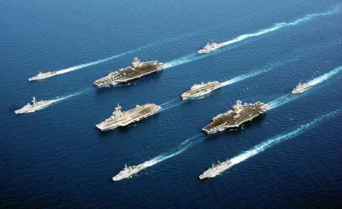 Fleet of Navy Ships free photo