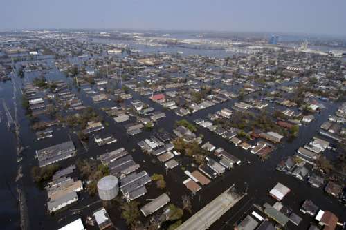 Flooded urban areas in New Orleans, Louisiana free photo