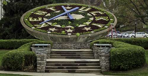 Floral Clock Near the Capital Building in Frankfort, Kentucky free photo