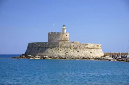 Fort Saint Nicolas in Rhodes, Greece free photo