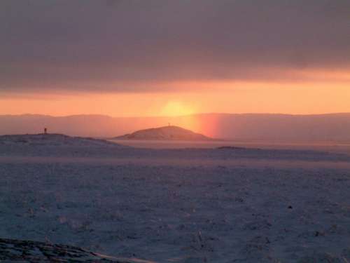 Frobisher Bay sunset in Nunavut, Canada landscape free photo
