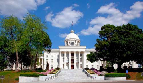 Frontal View of the Alabama State Capital in Montgomery free photo