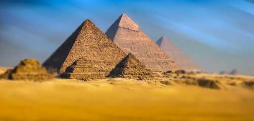Full View of the Pyramids in Giza, Egypt free photo