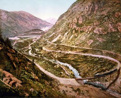 Georgetown Loop of the Colorado Central Railroad in Colorado 1899 free photo