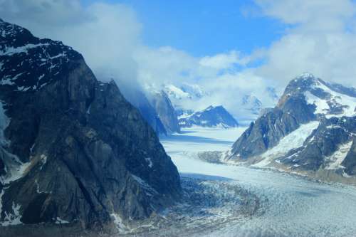 Glaciers on Denali in Alaska free photo