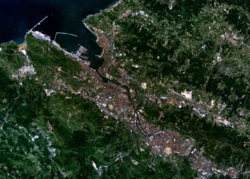 Gran BilBao Satellite Image in Spain free photo