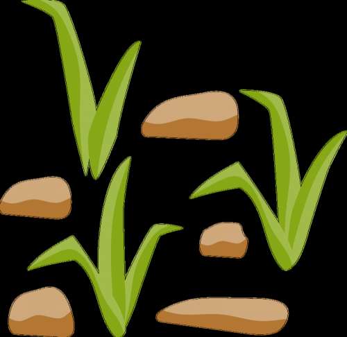 Grass and Rocks Vector clipart free photo