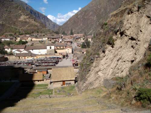 Great Scene in the Ollantaytambo valley in Peru free photo