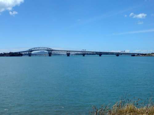 Harbour Bridge over the Bay in Auckland, New Zealand free photo