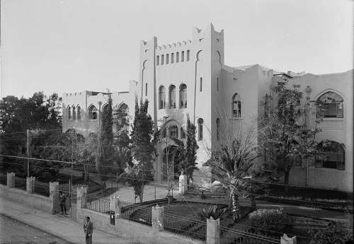 Herzliya Hebrew Gymnasium in 1936 in Tel Aviv, Israel free photo