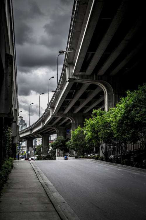 Highway under storm clouds in Vancouver, British Columbia, Canada free photo