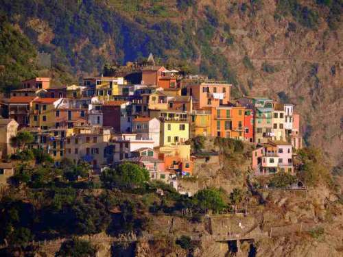 Houses on the Mountain in  Corniglia, Italy free photo