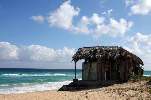 Hut by the seaside in Cuba free photo