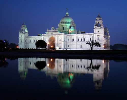 Illumination of Victoria Memorial, Kolkata in India free photo
