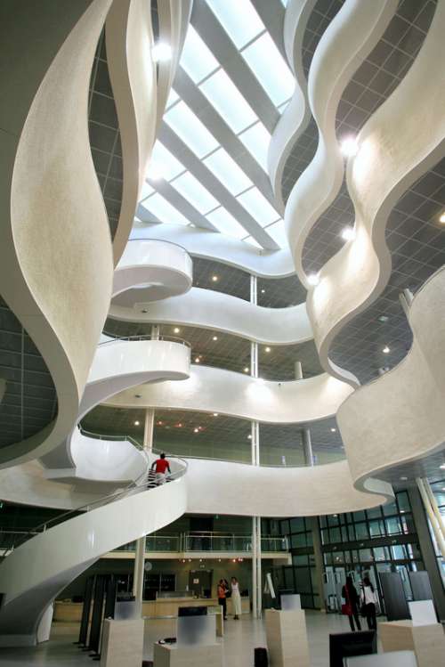 The interior of the University of Le Havre library in France free photo