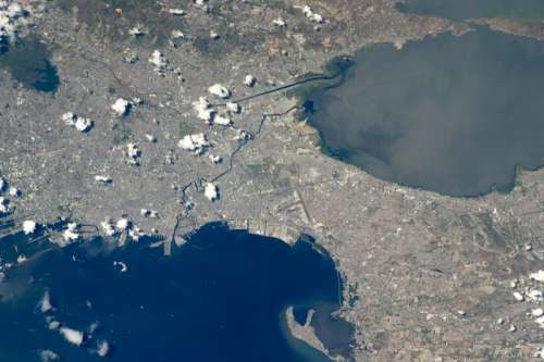 ISS Satellite Photo of Manila and the surrounding cities free photo