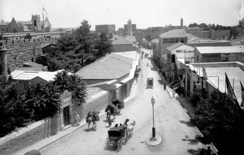 Jaffa Road in the 19th century in Jerusalem, Israel free photo