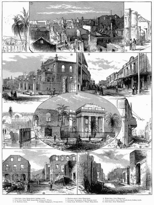 Kingston, Jamaica after the fire in 1882 free photo