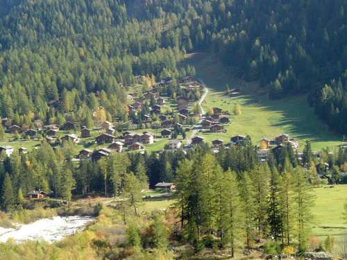La Fouly Landscape in Orsieres, Switzerland free photo