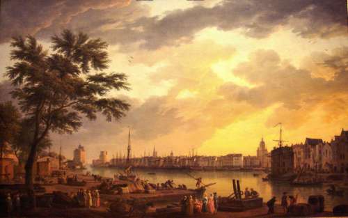 La Rochelle harbour in 1762 in France free photo