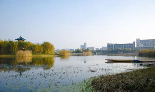 Lake and landscape in Wuxi, Jiangsu, China free photo