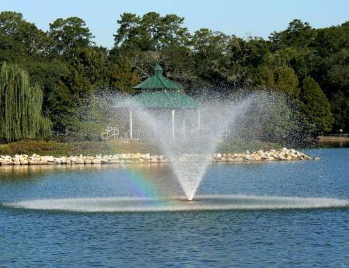 Lake Ella, Tallahassee fountain in Florida free photo