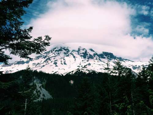 Landscape at Packwood, Washington with Mountains free photo