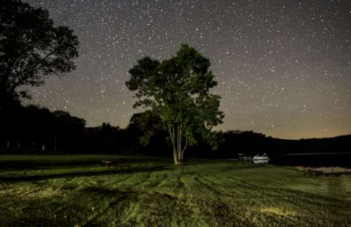 Landscape, tree, and stars at Blackhawk Lake Recreation Area, Wisconsin free photo
