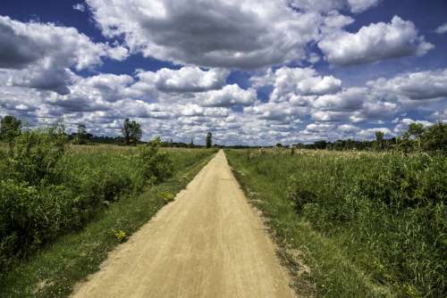 Landscape under the clouds on the Military Ridge State Trail, Wisconsin free photo