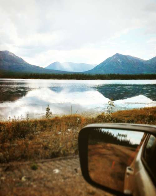 Landscape with Mountains and lake near Whitehorse, Yukon Territory free photo