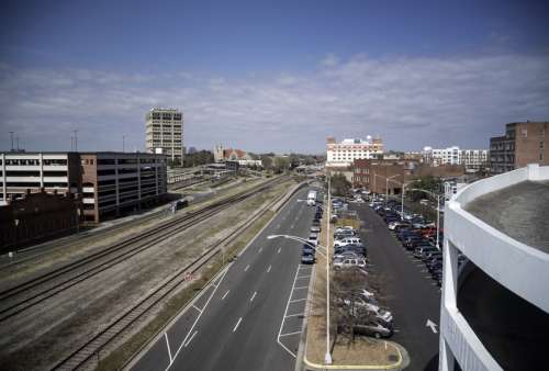 Large Street and cars in Durham, North Carolina free photo