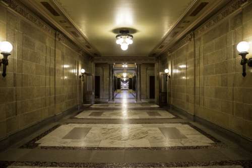 Lighted up halls of the Capital in Madison, Wisconsin free photo