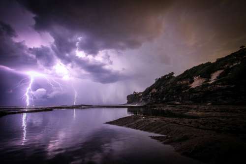 Lightning Storm from the Clouds in Dee Why, New South Wales, Australia free photo