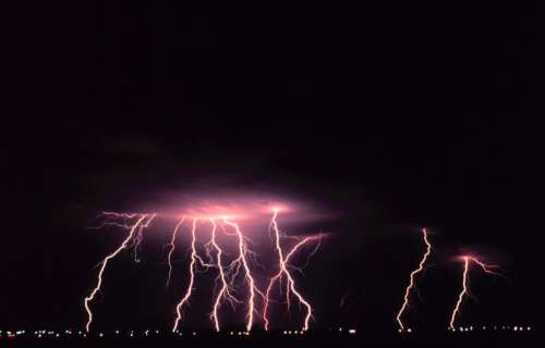Lightning Storm from the clouds in Norman, Oklahoma free photo