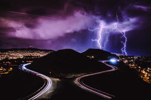 Lightning Strikes San Francisco, California free photo