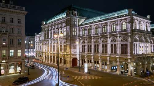 Lights, streets, and buildings in Vienna, Austria free photo