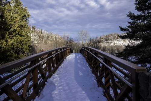 Looking Across the bridge at Gooseberry Falls State Park, Minnesota free photo