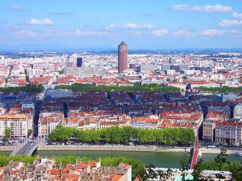 Looking at the City of Lyon, France free photo