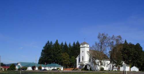 Lourdes School and church in Stayton, Oregon free photo