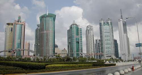 Lujiazui skyline in Pudong, Shanghai, China free photo