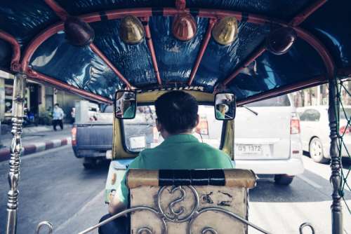 Man Driving a Cart in Bangkok, Thailand free photo