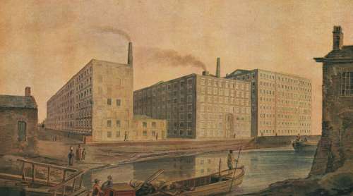 Manchester Cotton Mill in 1820 free photo