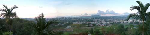 Panorama of Mandeville viewed looking North from Bloomfield Great House restaurant in Mandeville, Jamaica free photo