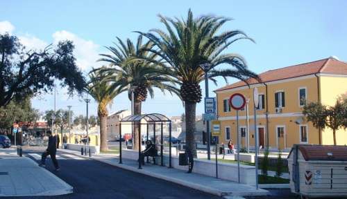 Manfredonia railway station in Italy free photo