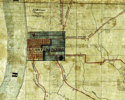Map of Baton Rouge in 1863 in Louisiana free photo