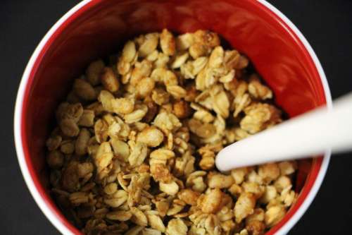 Milk Being poured into Cereal free photo