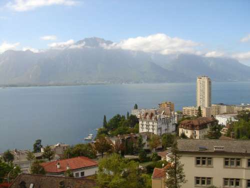 Montreux and Lake Geneva landscape free photo