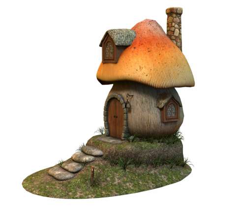 Mushroom House Illustration free photo